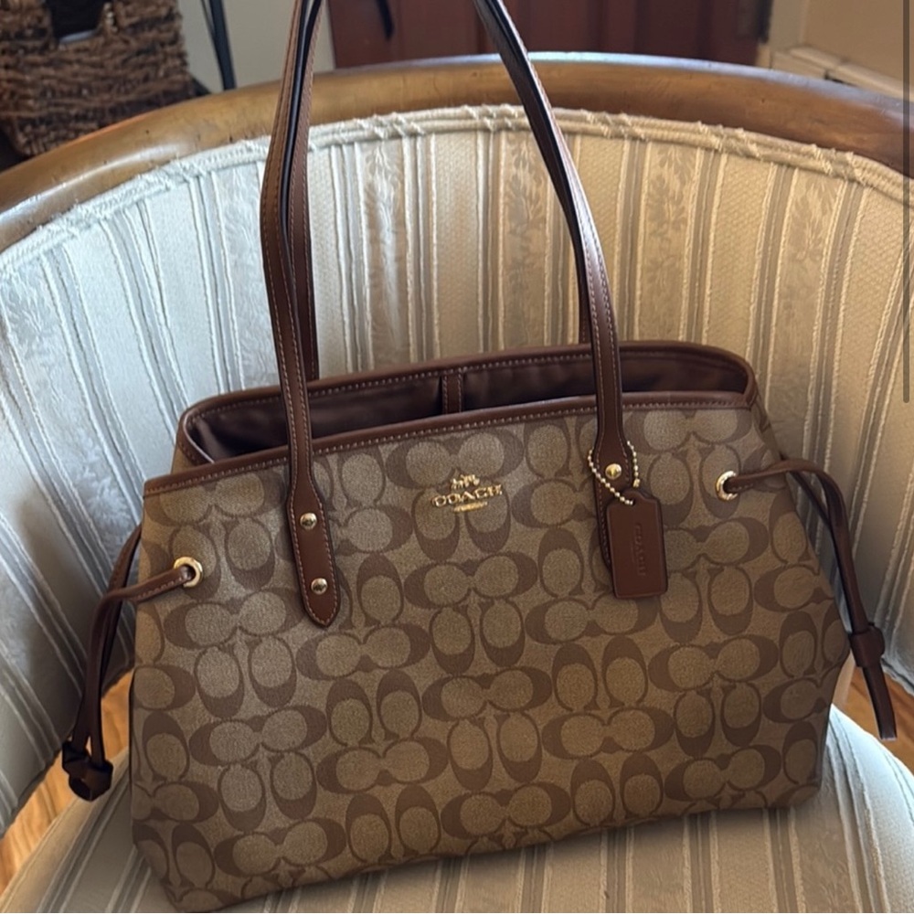 Coach Brown Signature Tote Bag